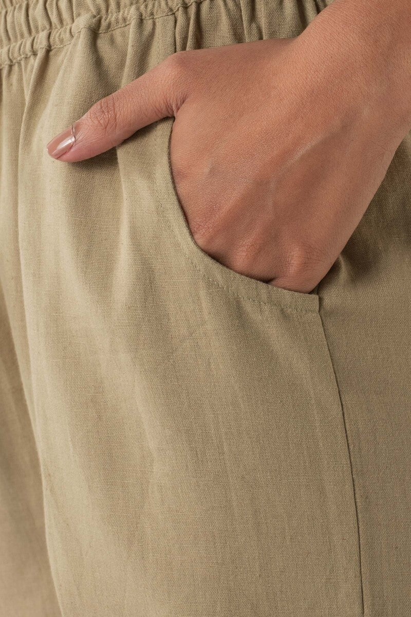 Roza Siya Khaki Cotton Pants