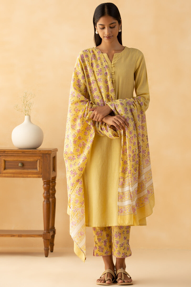 Gulbarg Yellow Handloom Kurta