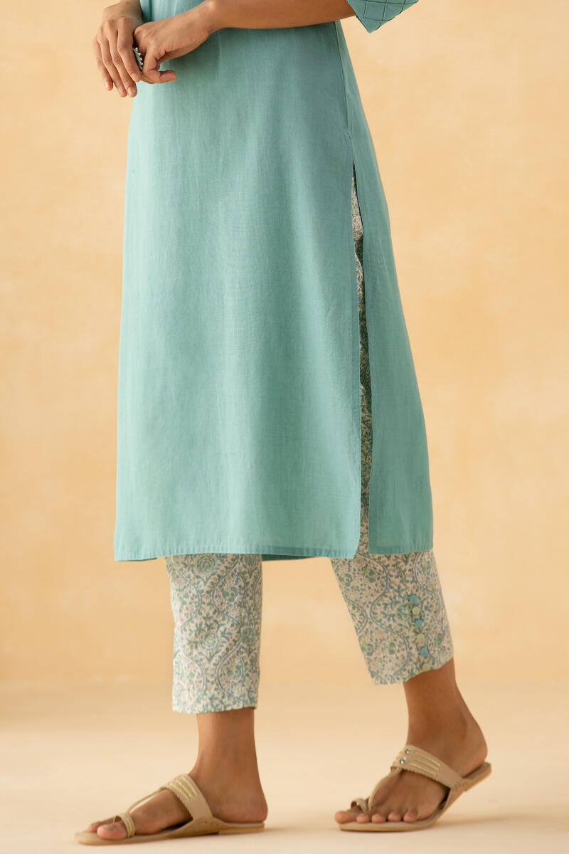 Gulbarg Blue Handloom Kurta