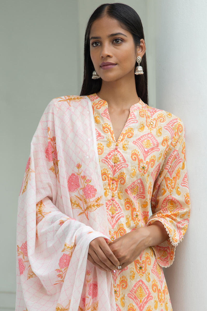 Nazm Nahida Block Printed Dupatta