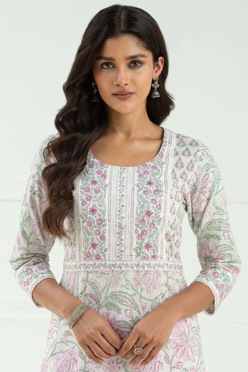 Roz Meher Mahira Block Printed Kurta