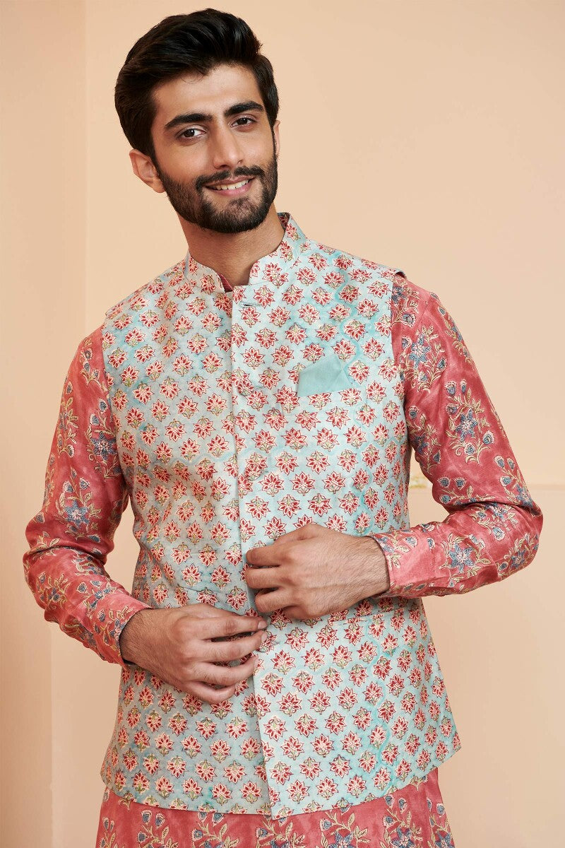 Shirin Zunair Sanganeri Chanderi Nehru Jacket
