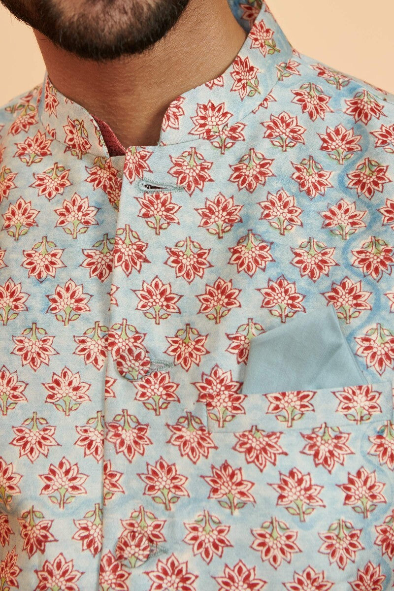 Shirin Zunair Sanganeri Chanderi Nehru Jacket