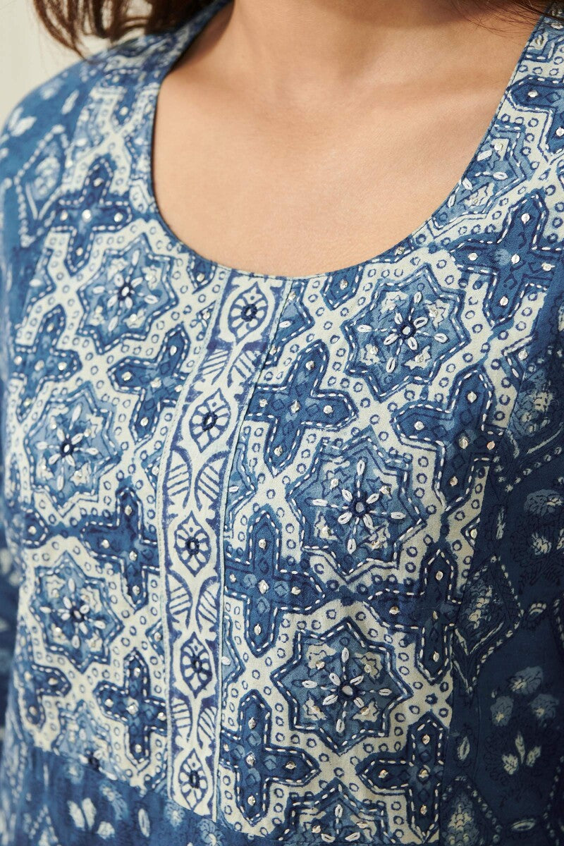 Sehra Mehnaz Indigo Kurta