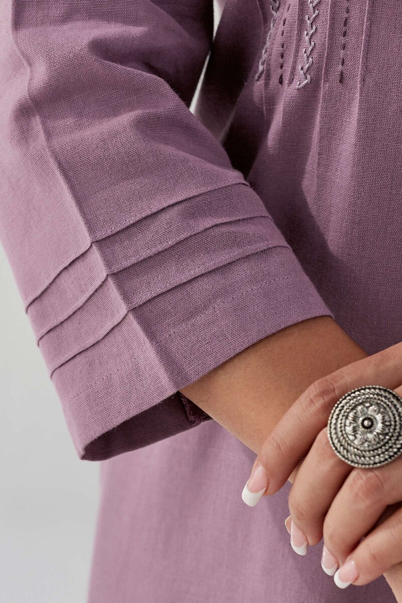 Kashida Nusrat Flax Cotton Kurta