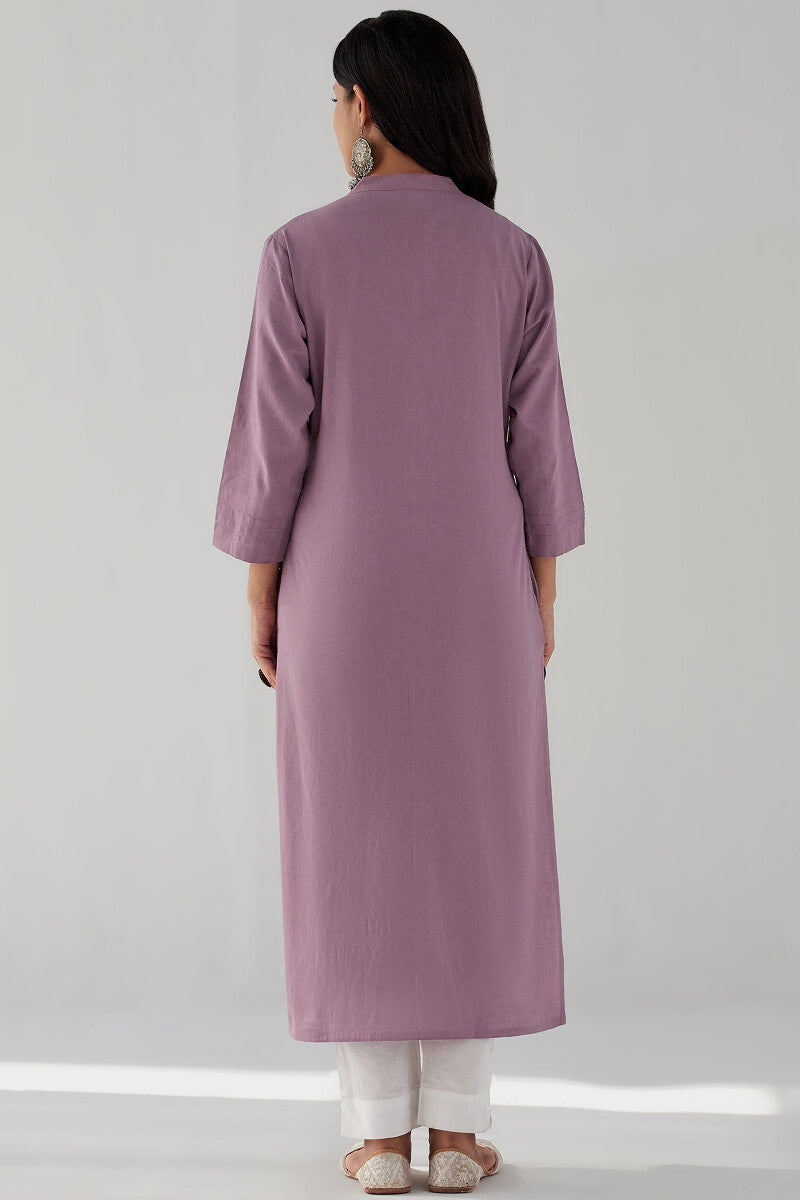 Kashida Nusrat Flax Cotton Kurta
