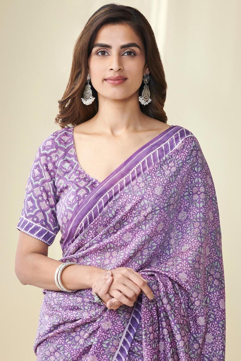 Nasrine Aisha Sanganeri Cotton Silk Saree