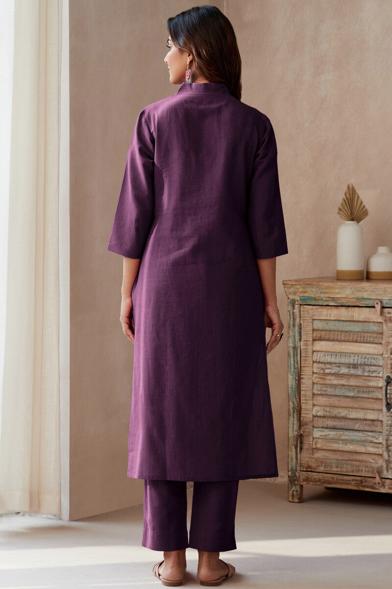 Surplus: Roza Seher Wine Kurta