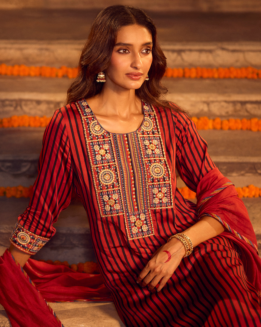 Roshanara Rahida Bagru Kurta
