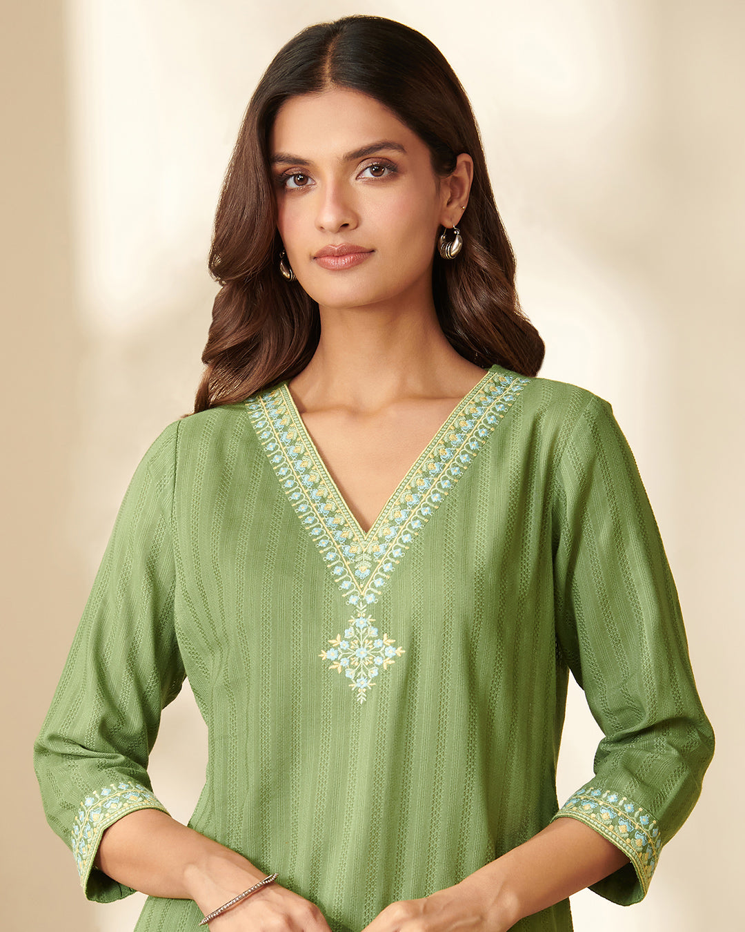 Mehraab Riya Jade Lime Kurta