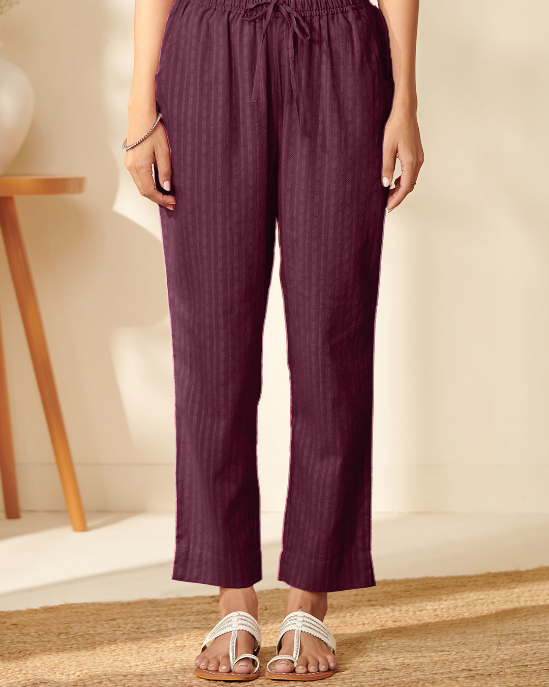 Roza Fariah Wine Narrow Pants