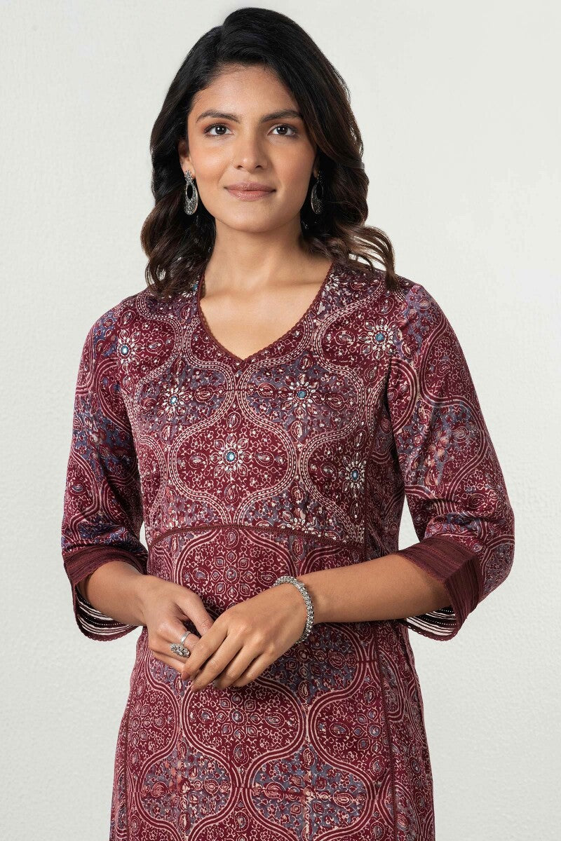Zubeida Sareen Ajrak Modal Kurta