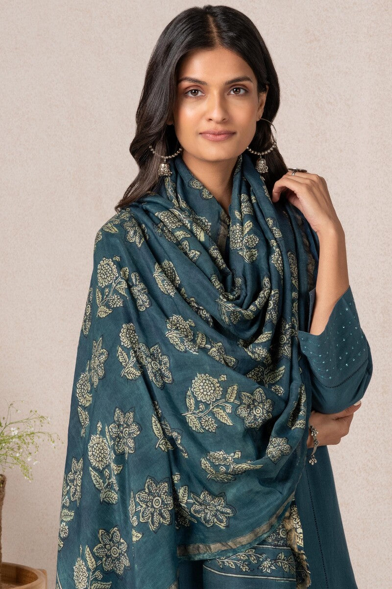 Nasrine Mahin Ajrak Chanderi Dupatta