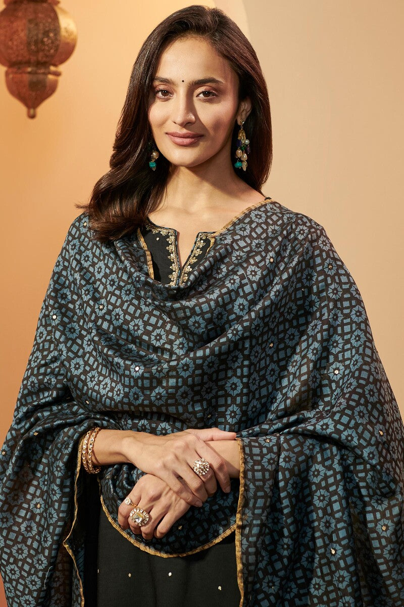 Shirin Zaira Ajrak Chanderi Dupatta