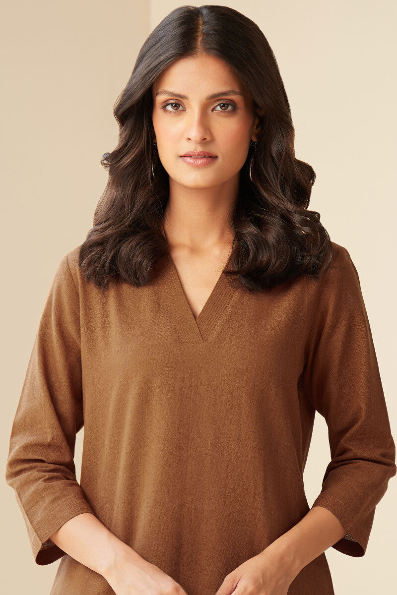 Roza Seher Rust Orange Kurta