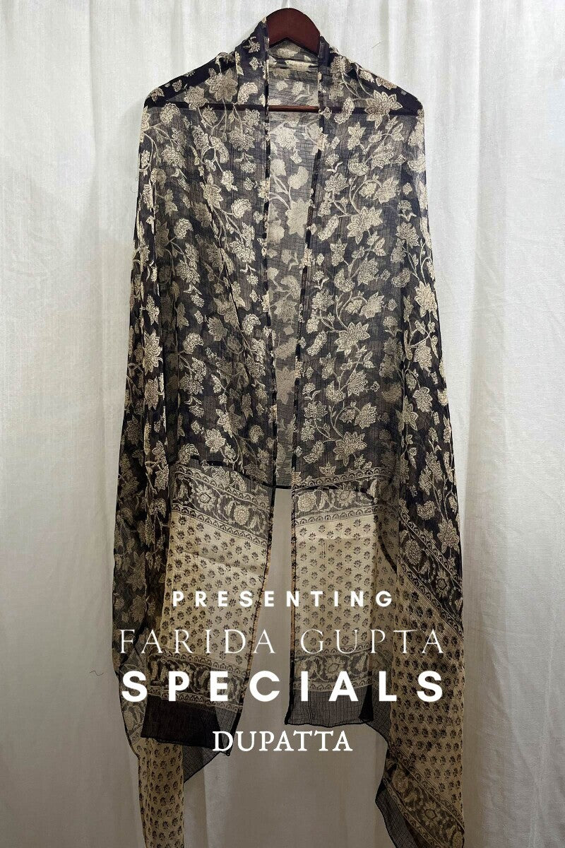 Sanganeri Black Dupatta