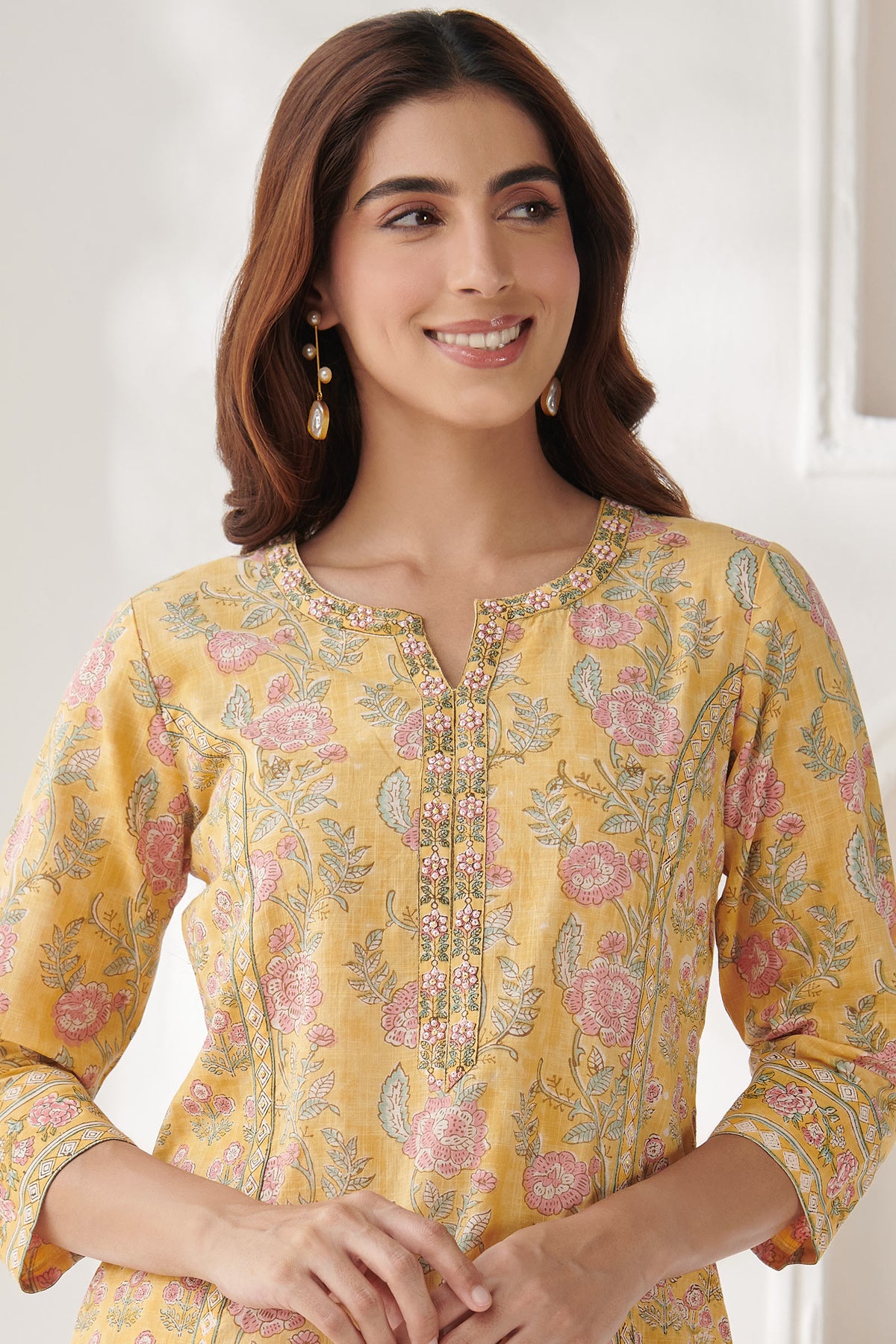 Gulshan Bagh Fizah Yellow Sanganeri Kurta