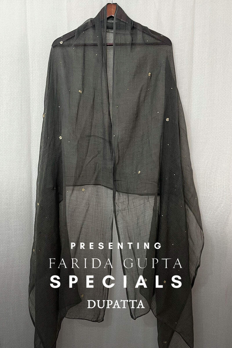 Brown Embroidered Dupatta