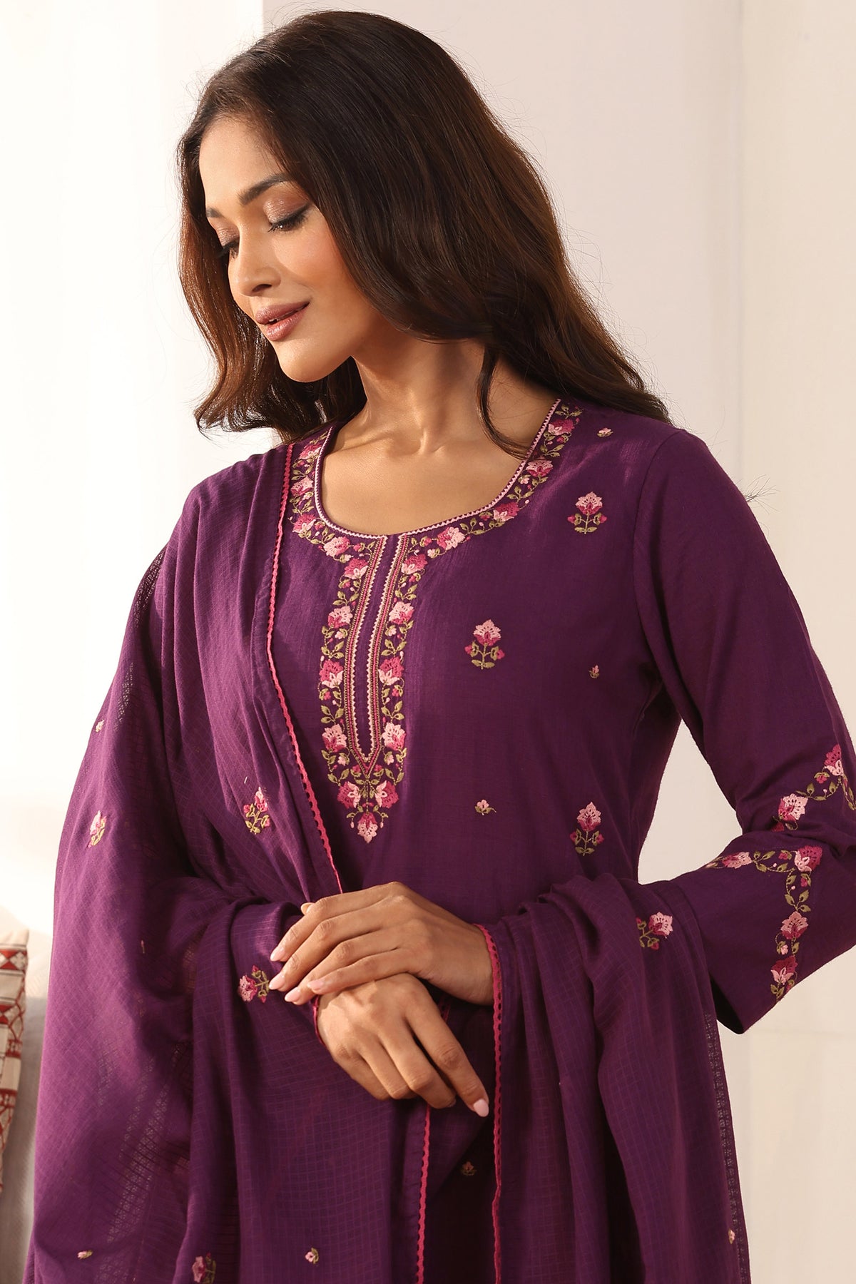 Mehraab Rahida Purple Dupatta