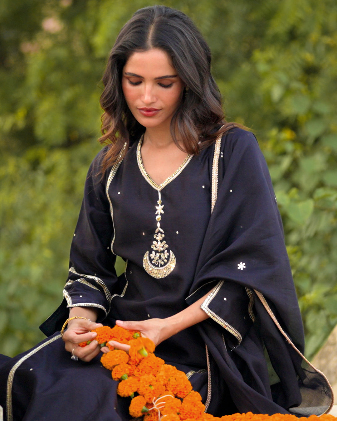 Roshanara Aarya Midnight Black Kurta