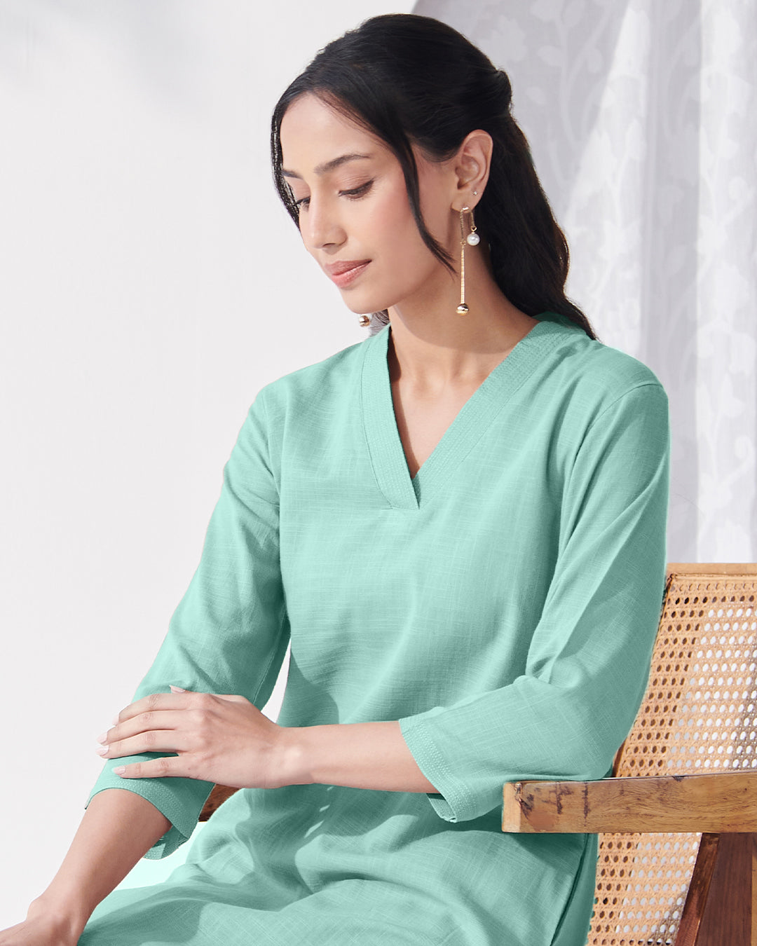 Roza Afreena Turquoise Kurta