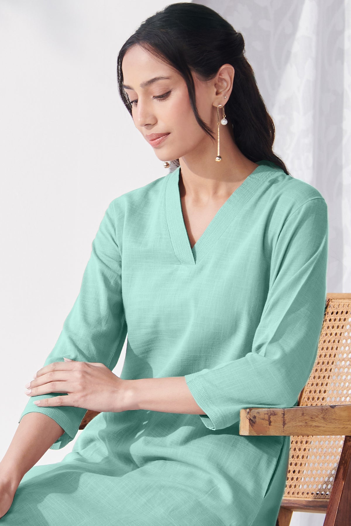 Roza Afreena Turquoise Kurta