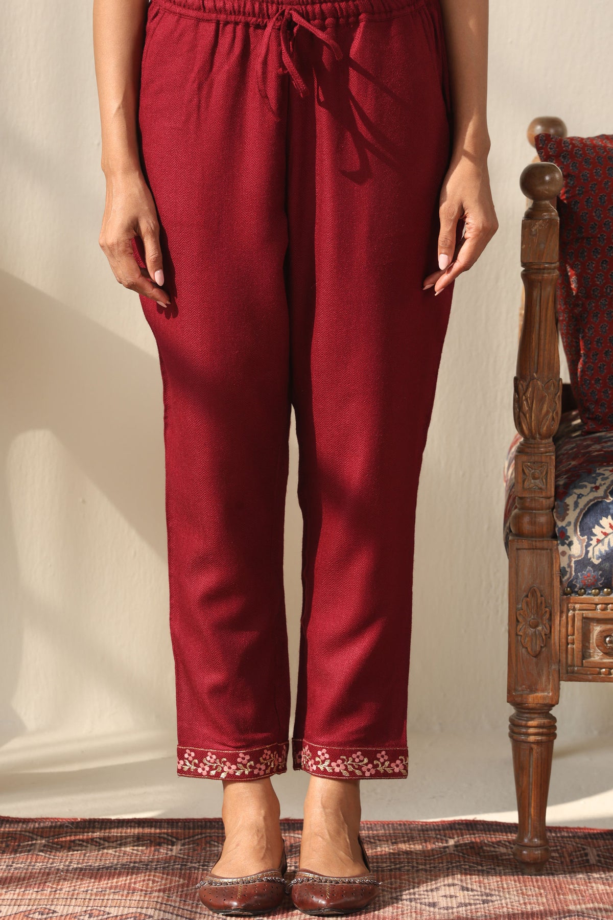 Naadirah Gulbahar Faux Wool Narrow Pants