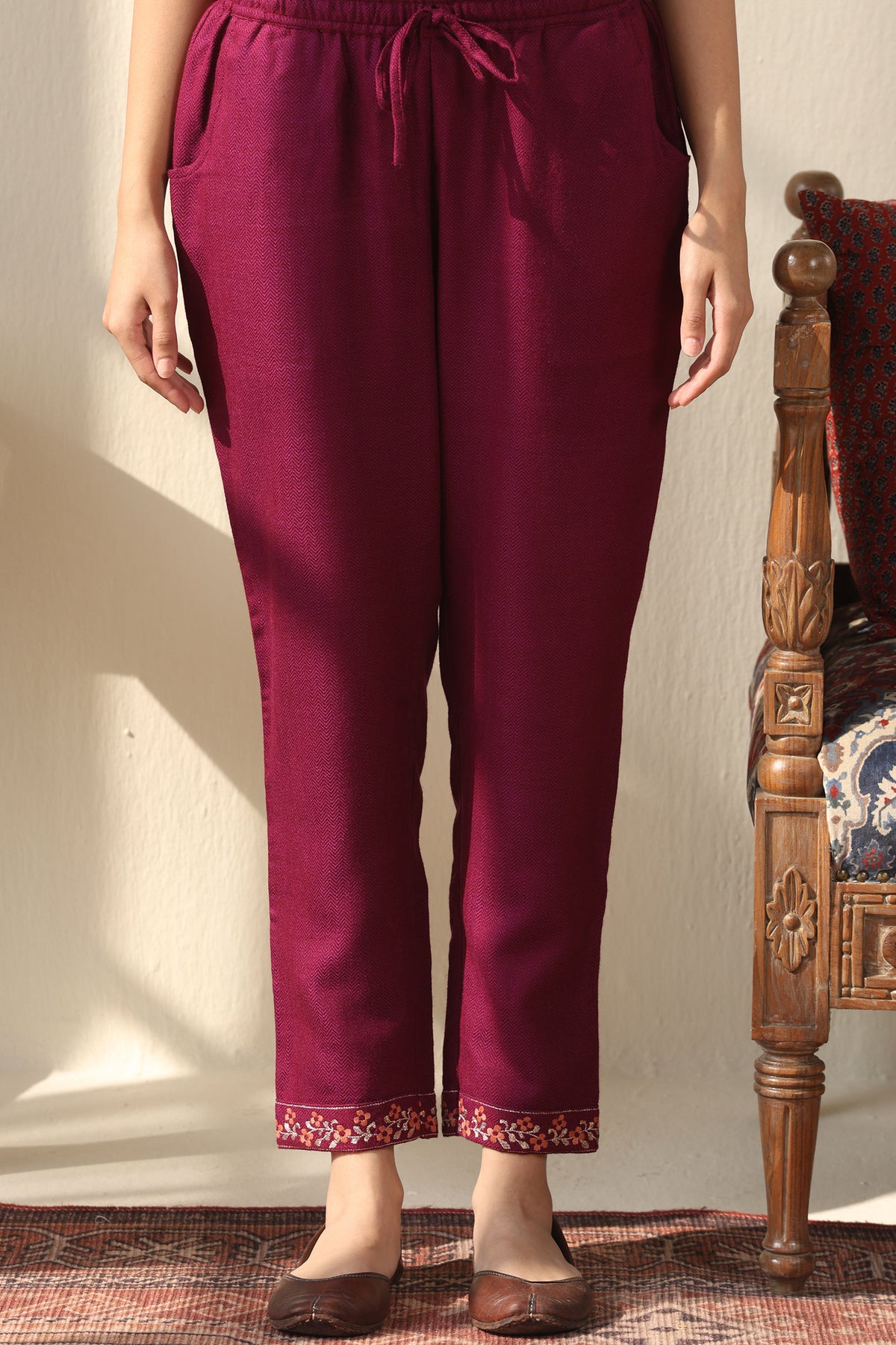 Naadirah Zubeda Faux Wool Narrow Pants