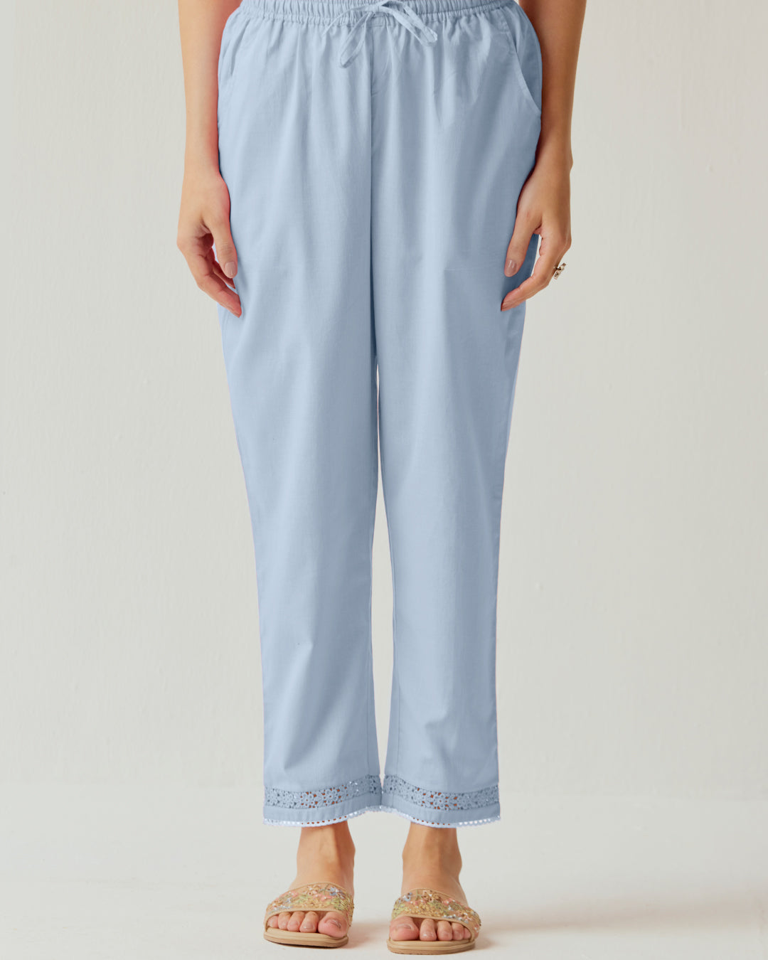 Roza Naaz Sky Blue Narrow Pants