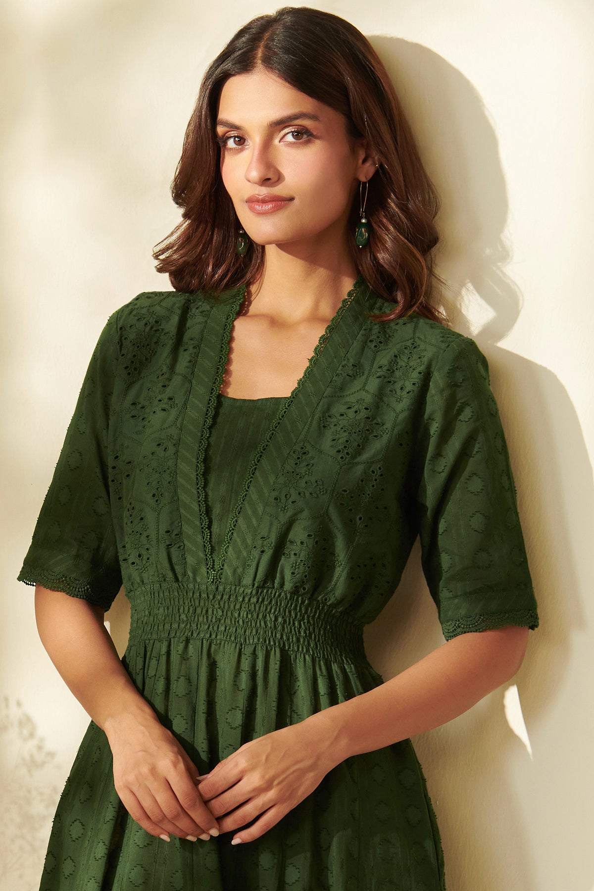 Roza Aaliya Forest Green Dress