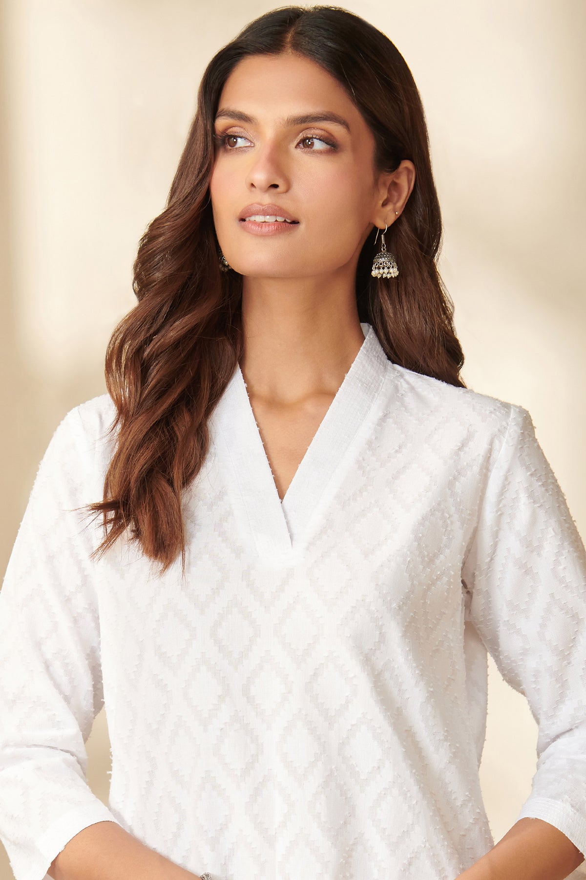 Roza Mehnaz White Kurta
