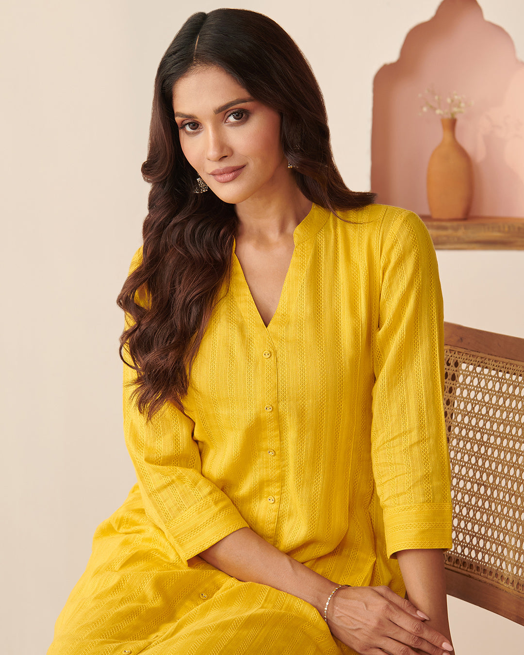 Roza Rahima Bamboo Yellow Kurta