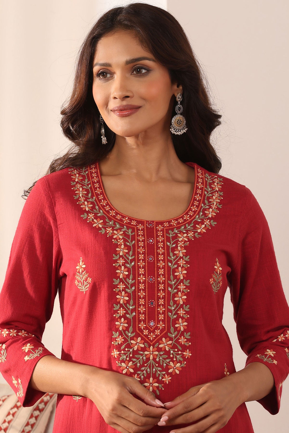 Mehraab Sabeen Red Kurta