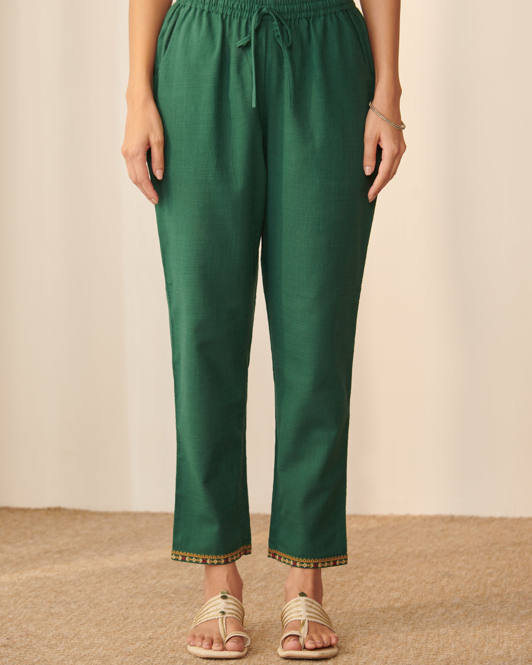 Mehraab Mira Green Narrow Pants
