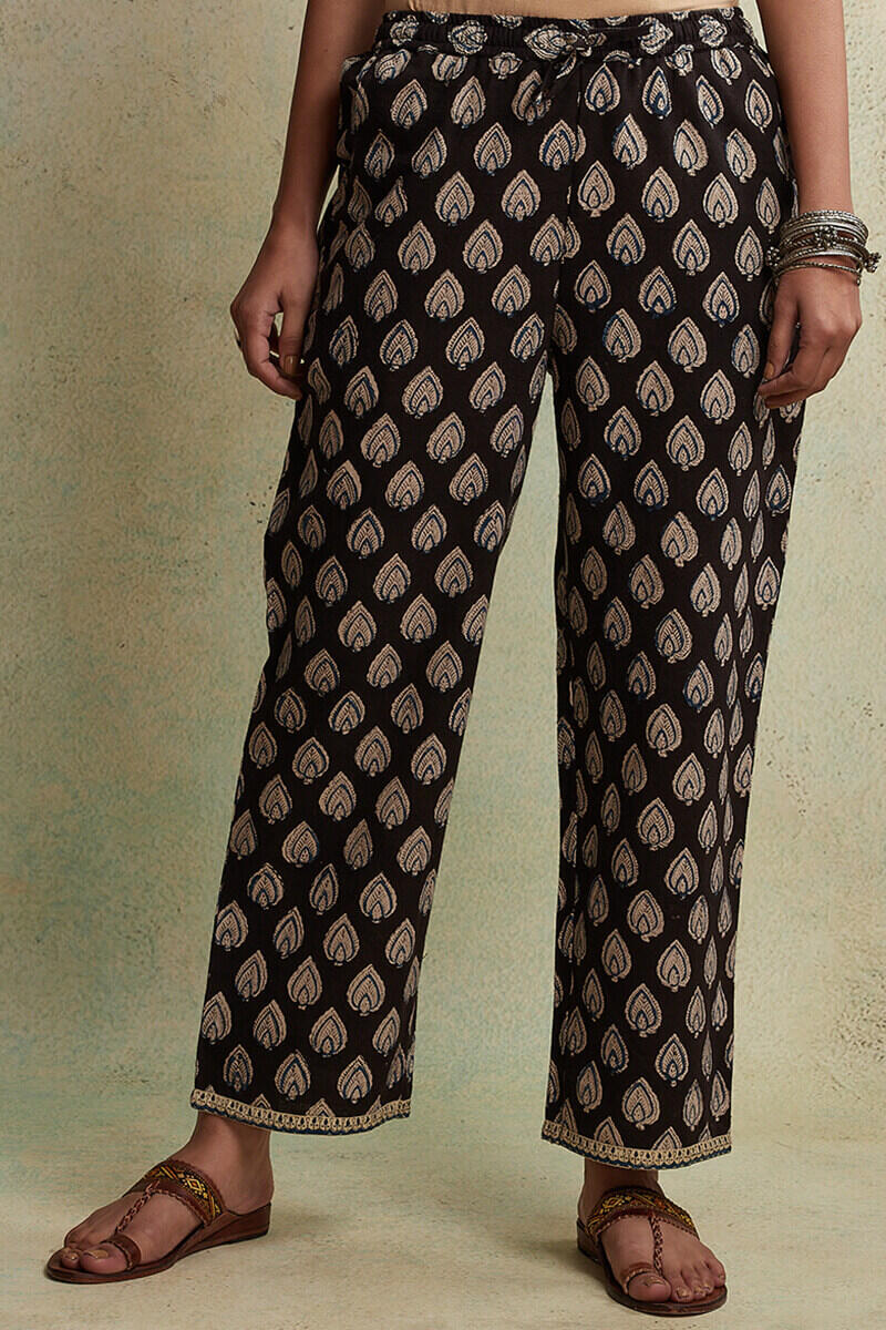 Zahabiya Misha Block Printed Straight Farsi