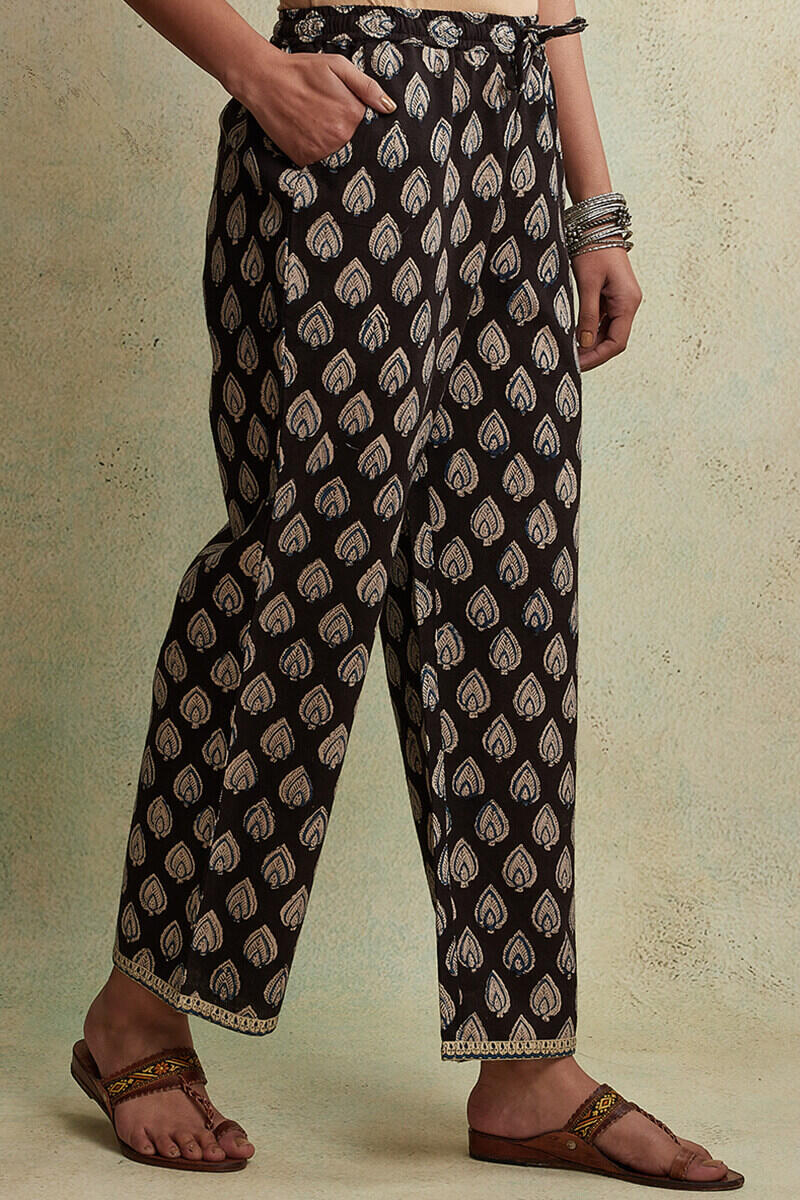 Zahabiya Misha Block Printed Straight Farsi