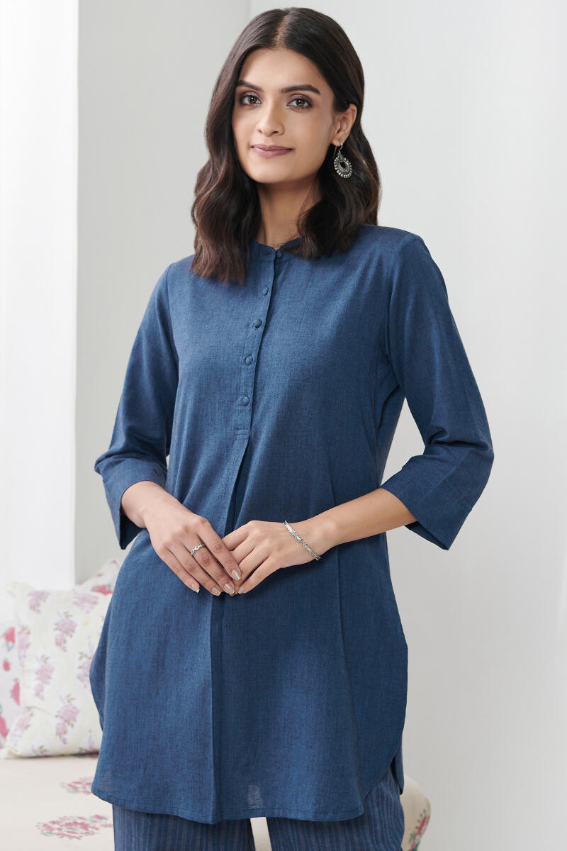 Roza Jannat Blue Handloom Loungewear Set