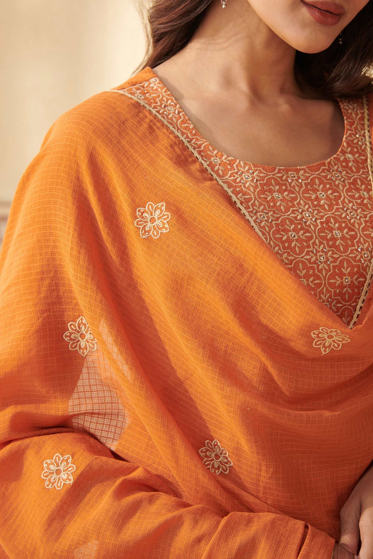 Mehraab Mihira Orange Dupatta