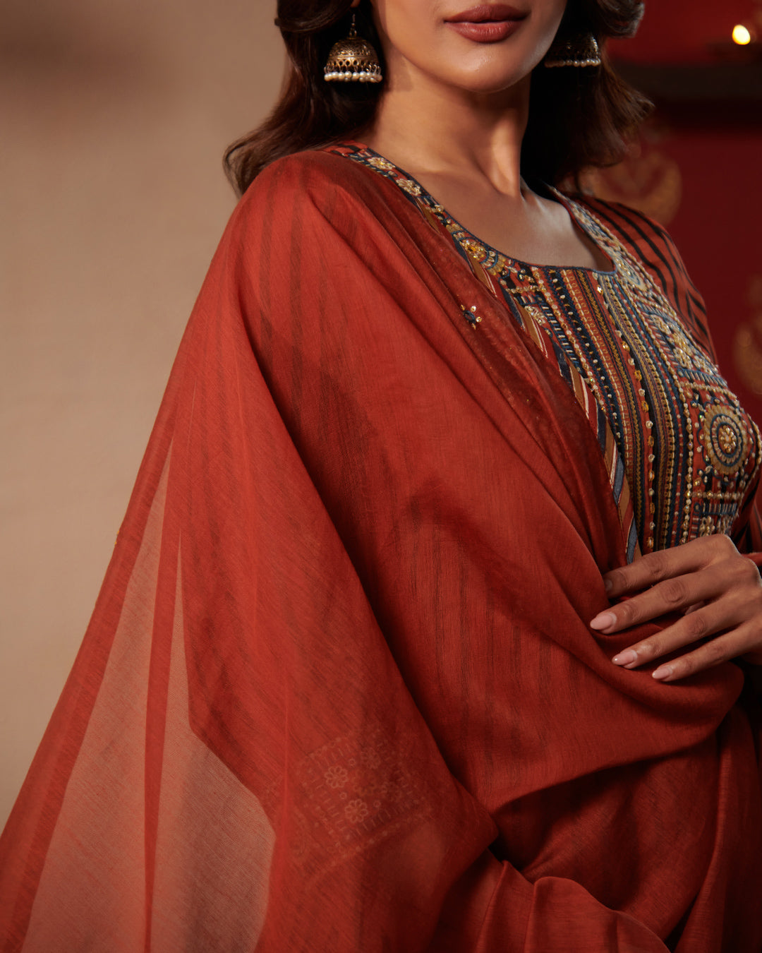 Roshanara Rahida Bagru Dupatta