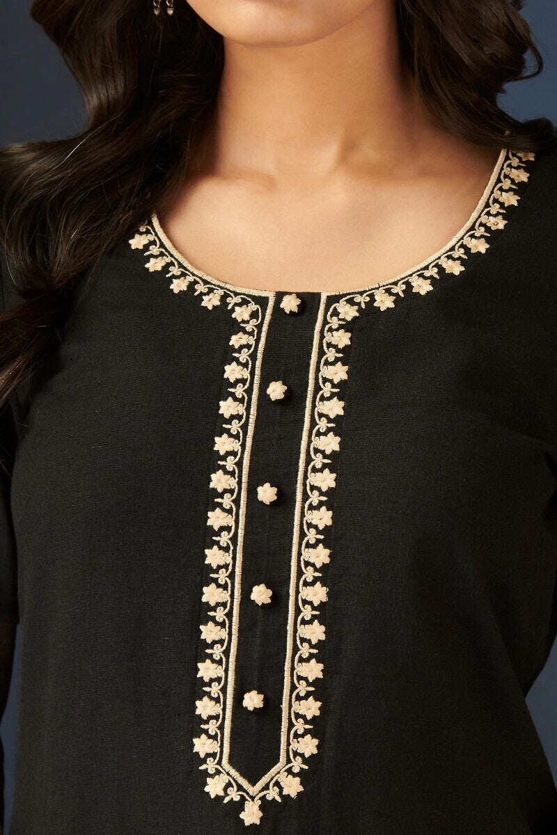Mirza Jannat Black Kurta