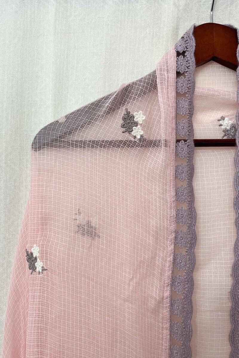 Pink Embroidered Dupatta