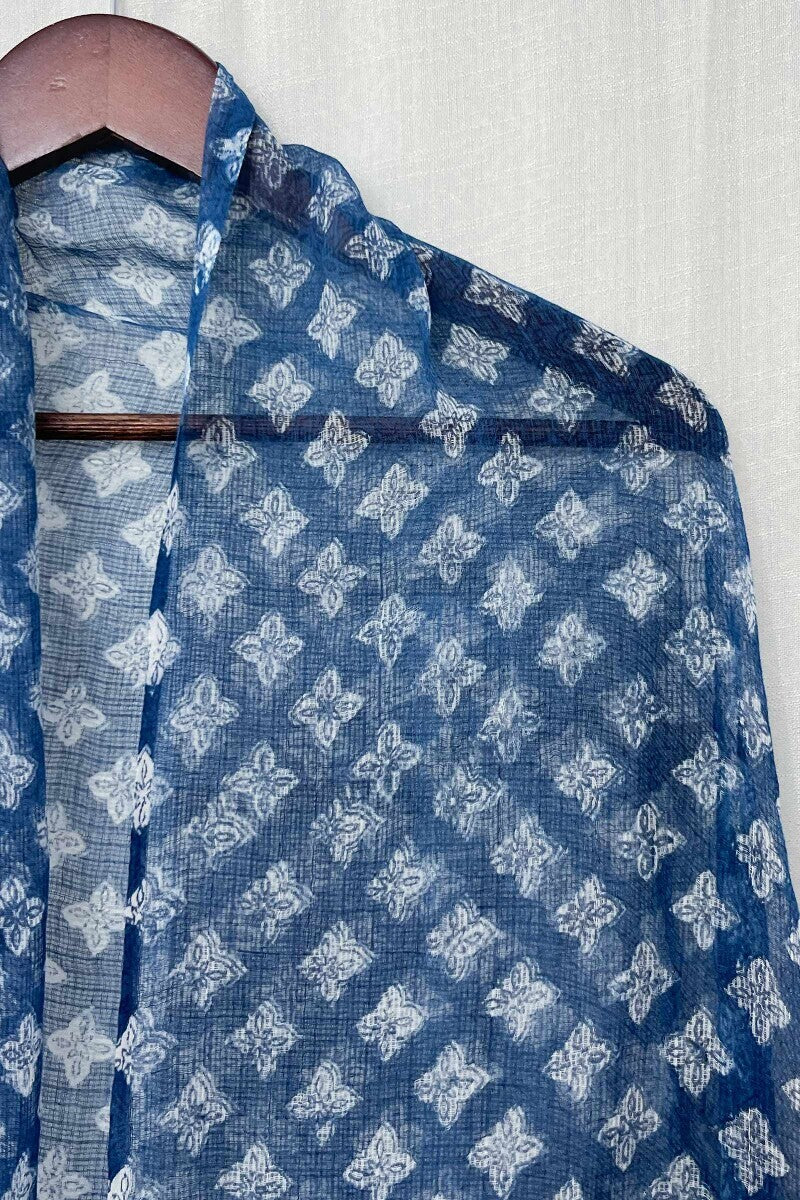 Bagru Blue Dupatta