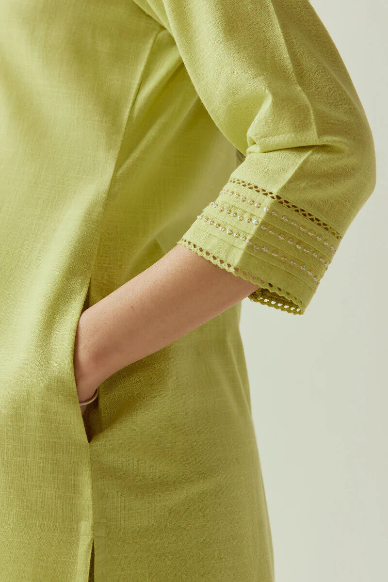 Surplus: Roza Seerat Lime Green Kurta
