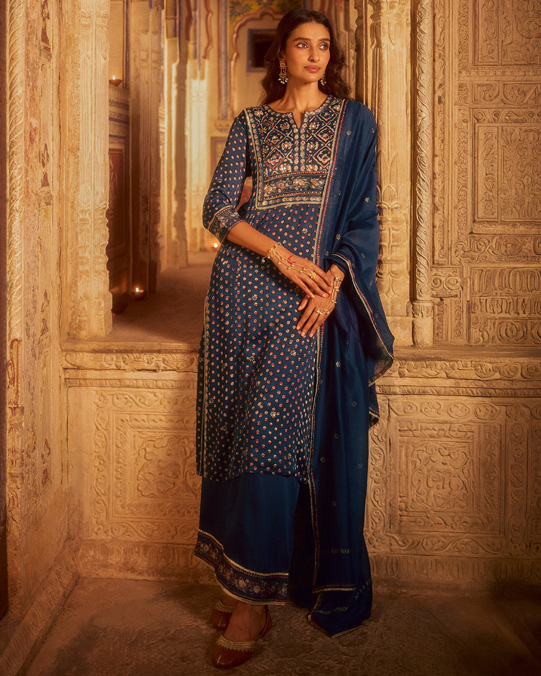 Roshanara Fareena Blue Dupatta