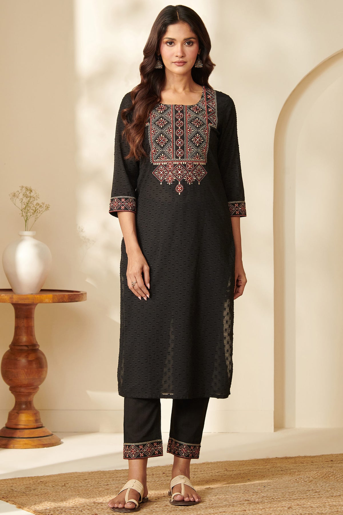 Mehraab Safiya Black Kurta