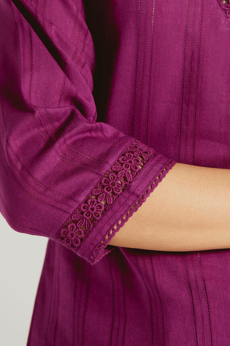 Roza Sehr Magenta Kurta