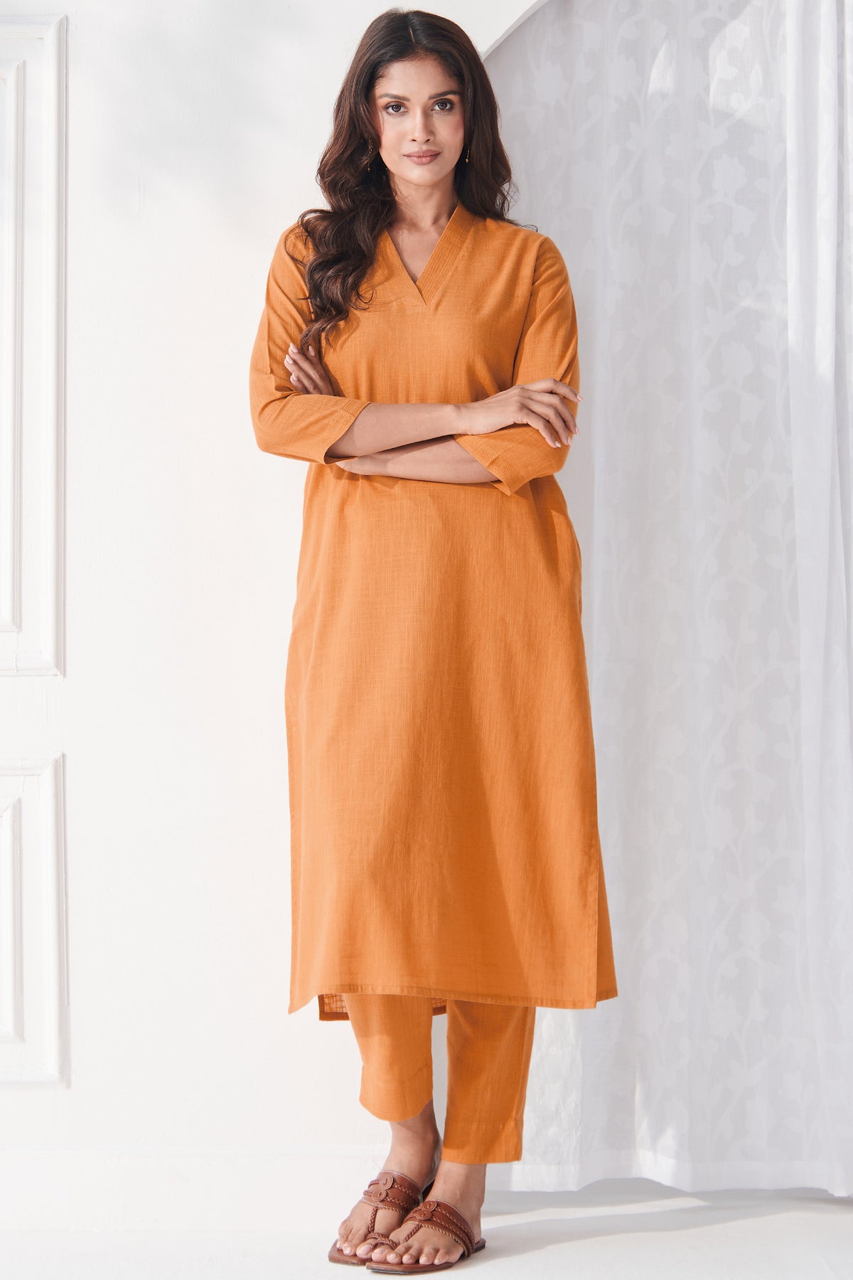 Roza Sarai Orange Kurta