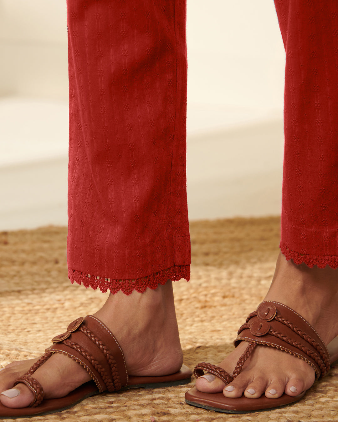 Roza Sureena Ruby Red Narrow Pants