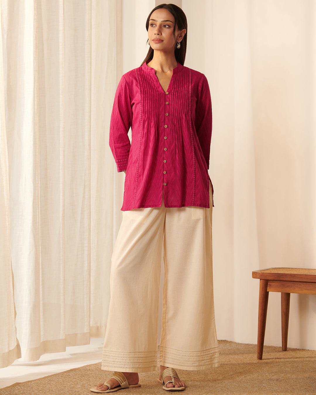 Roza Ruksar Rani Pink Top