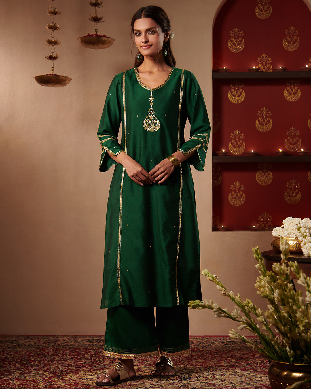 Roshanara Tasnim Emerald Green Kurta